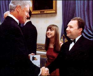 Charlotte with manager Jonathan Shalit meeting Bill Clinton in 1998