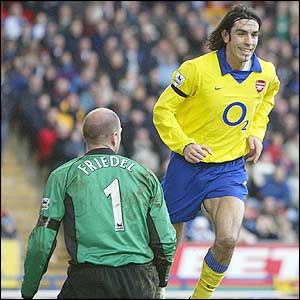 Robert Pires scores Arsenal's second at Blackburn