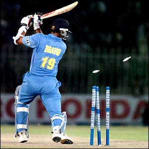 Rahul Dravid is bowled