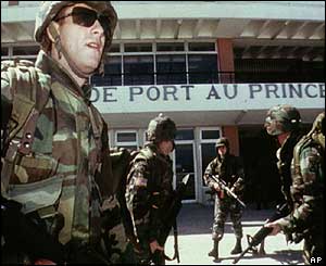 US troops securing Port-au-Prince airport, Nov 1994