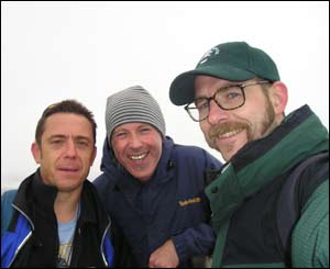 Mike, Neil and Gareth on top of Pen y Gadair, tired but awestruck by the beauty (Gareth Bartley)