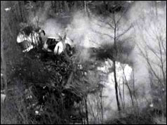 Aerial photo of the wreckage of the BOAC Boeing 707