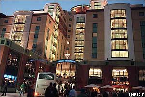 The plush Chelsea Village complex goes up around the pitch at Stamford Bridge