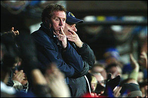 Portmouth manager Harry Redknapp and his assistant Jim Smith