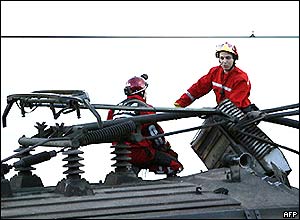 Rescue worker near the village of Tavsancil, in north-west Turkey