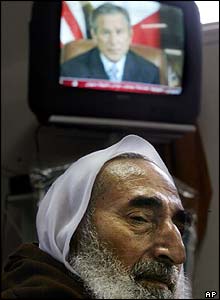 Yassin being interviewed in his home in January 2004