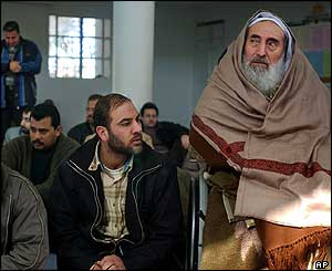 Yassin at Friday prayers in January 2004