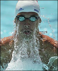 Darren Mew clocks 1:00.83 in the 100m breaststroke