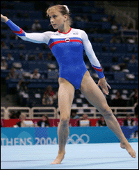 Gymnast Elena Zamolodchikova of Russia 
