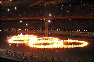 Andrew Rigby sent us this spectacular shot of the burning Olympic Rings from the Opening ceremony 