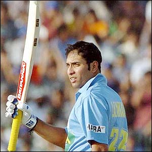 Laxman celebrates his century