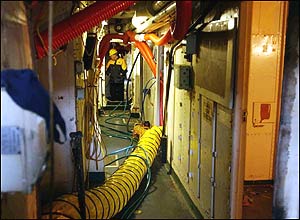 Explosives technician marks points