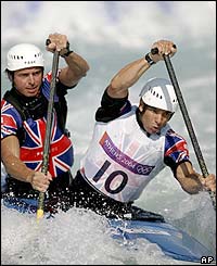 Smith and Bowman compete in the C2 men's canoe competition