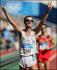 Ivano Brugnetti of Itay celebrates his gold
