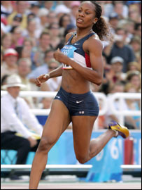 Sonya Richards competes in her 400m heat