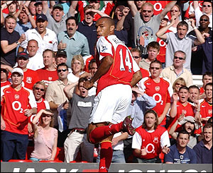 Thierry Henry scores for Arsenal