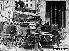 Destroyed tank in Dieppe