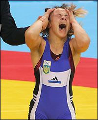 Irini Merleni makes history by becoming the first Olympic female wrestling champion