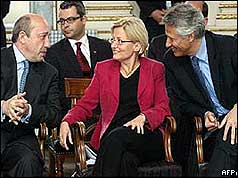 Anna Lindh with French and Russian foreign ministers
