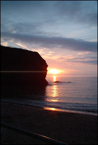 Sara Long's favourite place in Wales - Llangranog beach, at sunset