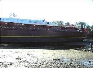Concorde on its barge 