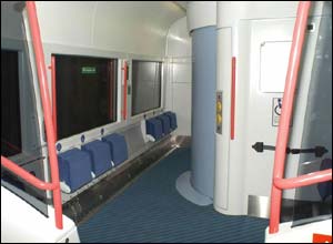 A toilet on one of the trains