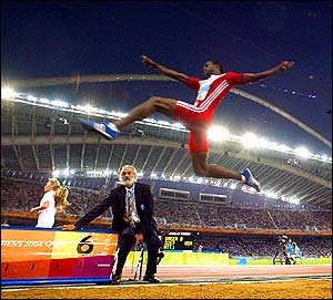 Cuba's Ivan Pedroso competes in the men's long jump final
