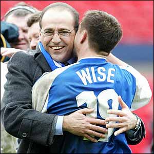 Paphitis is clearly delighted with Wise after Millwall's win