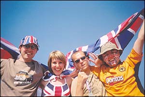 James Gordon and friends Matt, Sally and Matt pose at the rowing complex