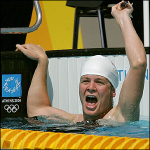 Kate Allenby wins in the swimming 