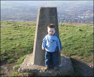 Leanne Brain's son Morgan on Caerphilly Mountain 