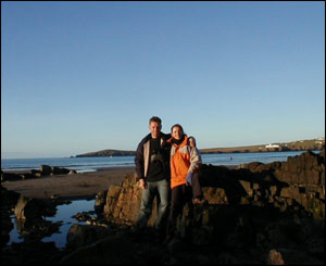 Sarah and Ray Loveless making the most of the longer evenings on Poppit Sands
