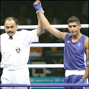 His bout in round one was stopped in the third round with him already 20 points clear of his rival