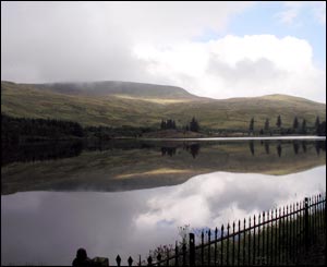 The reservoir near Brecon taken when the wind stopped (Christopher)