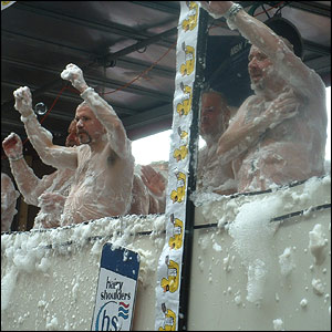 Men in foam at Manchester Pride