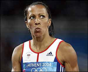 Kelly Holmes before the 800m final