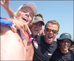 Rob Friend, Adam Sugget, Nick and Charles Friend at the rowing finals
