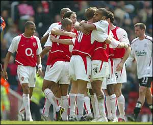 Arsenal celebrate their win