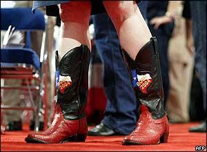 Boots with Texas flag