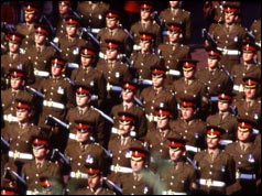 Soldiers march at the state funeral of Lord Mountbatten - September 1979