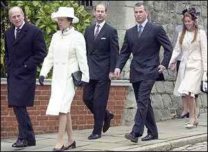 Princes Philip and Edward, Princess Anne, Peter Phillips and Princess Beatrice