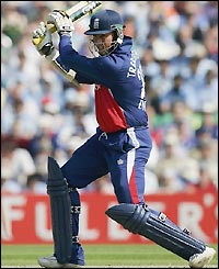 Marcus Trescothick scores a number of fours as England bat first