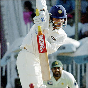India captain Sourav Ganguly in action