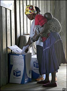 Voting in Vlakfontein, South Africa