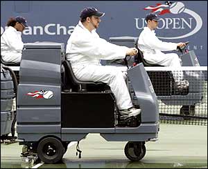 Drying machines are brought out at the US Open