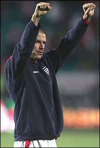 David Beckham celebrates England's victory