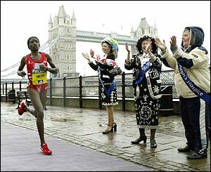Tower Bridge is an impressive back-drop for the course
