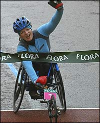 Franscesca Porcellato finished the gruelling course in two minutes four minutes 59 seconds