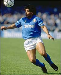 Maradona in action for Napoli