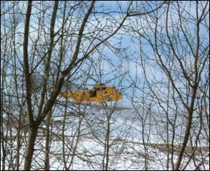 The RAF helicopter above Pen-y-fan in the Brecon Beacons, as captured by Neiko Coleman